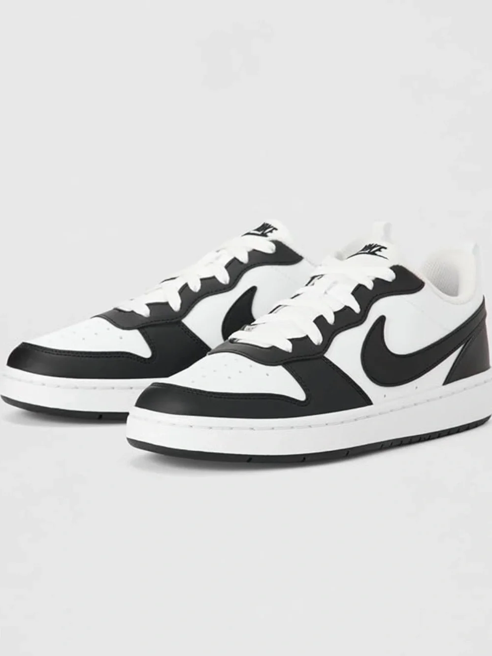 Nike Court Borough Low Recraft Big Kids' Shoes (White/Black) Size 5y ((No Lid))